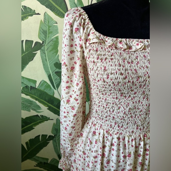 CJLA Talia Dress Long Sleeve Floral Midi Boho Peasant Rose Size S NWOT - Picture 4 of 8